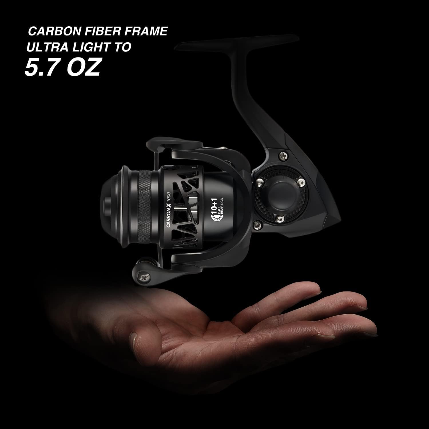Piscifun Carbon X Spinning Reels, Light to 5.1oz, Carbon Frame and Rotor, 33LBs Max Drag, 10+1 Shielded BB, 5.2:1/6.2:1 High Speed Gear Ratio, Smooth Powerful Saltwater Freshwater Spinning Reel - Image 2